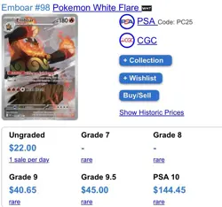 Pokemon TCG Emboar Full Art Sv: White Flare English + 2 surprise ex bonus cards - Image 2