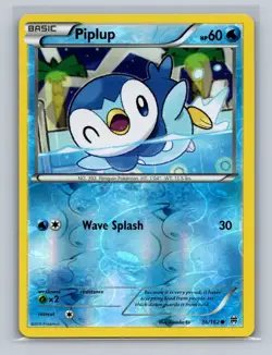 2x Piplup 36/162 1x Reverse Holo & 1x Regular XY Breakthrough Pokemon Cards - Image 3