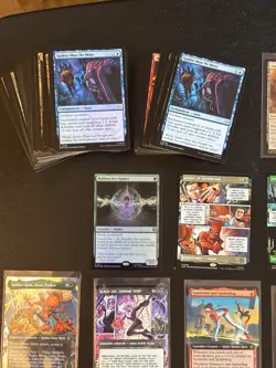 MAGIC THE GATHERING SPIDER-MAN 152 CARD LOT - Mythics, Rares, Commons-Foil & Non - Image 3