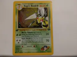 Koga's Beedrill Pokemon Card Holo Rare Gym Challenge 1999, 1st Edition - Image 1