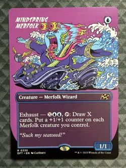 MTG Mindspring Merfolk #0335 Borderless Rare Aetherdrift (DFT) - Image 2