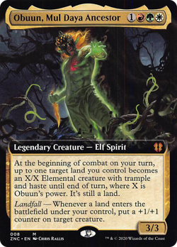 Obuun, Mul Daya Ancestor (Extended Art) FOIL Zendikar Rising Commander PLD - Image 1