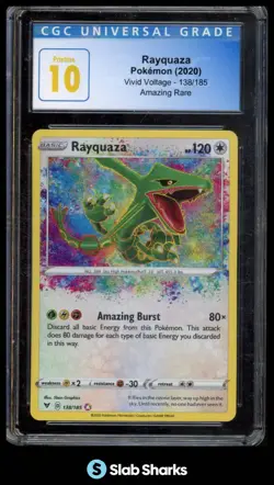 2020 POKEMON SWORD & SHIELD VIVID VOLTAGE #138/185 RAYQUAZA CGC 10 PRISTINE - Image 1