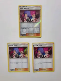 Jesse & James 058/68 Lot (X3) Reverse Holo & Holo HIDDEN FATES NM Pokemon - Image 1