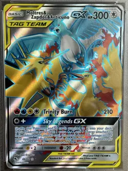 2019 Pokemon SM Hidden Fates Articuno GX Zapdos Moltres #66 PSA 9 Tag Team Birds - Image 3
