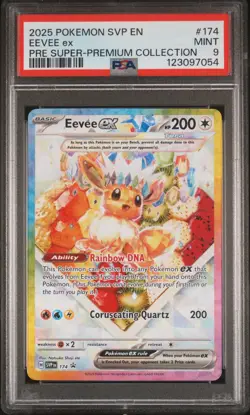 2025 POKEMON SVP EN-SV BLACK STAR PROMO #174 EEVEE EX PSA 9 - Image 1