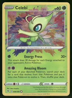 Celebi 009/185 Amazing Rare Holo NM Pokemon SWSH04: Vivid Voltage - Image 1