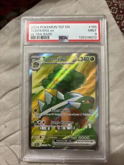 2024 POKEMON TEMPORAL FORCES EN TORTERRA ex ULTRA RARE #185 PSA 9 MINT - Image 1