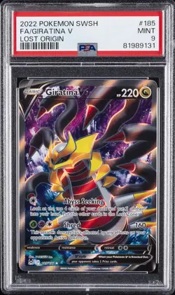 2022 POKEMON SWORD & SHIELD LOST ORIGIN #185 FULL ART/GIRATINA V PSA 9 - Image 1