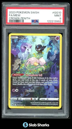 2023 POKEMON SWSH CROWN ZENITH #GG10/GG70 MEW FULL ART GALARIAN GALLERY PSA 9 - Image 1