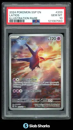 2024 POKEMON SV SURGING SPARKS SSP EN #203/191 LATIOS ILLUSTRATION RARE PSA 10 - Image 1