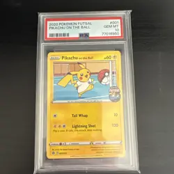PSA 10 Gem Mint Pokemon Pikachu on the Ball 001/005 Pokemon Futsal Promo 2020 - Image 1