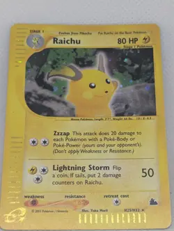 Raichu H25/H32 Skyridge Holo Foil Rare Pokemon TCG Nintendo Pikachu e-reader - Image 3