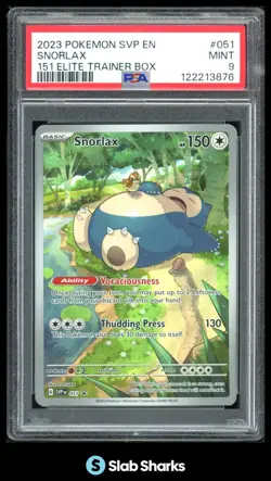 2023 POKEMON SV BLACK STAR PROMOS - SVP EN #051 SNORLAX 151 ETB PSA 9 - Image 1
