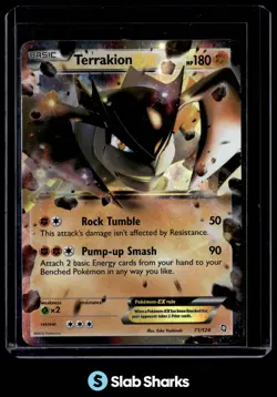 2012 POKEMON BLACK & WHITE DRAGONS EXALTED #71/124 TERRAKION EX ULTRA RARE - Image 1