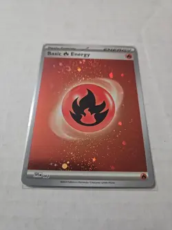 Basic Red Fire Energy Cosmic Holo Foil 002 Pokemon 151 English - Image 1