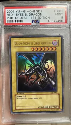 PSA 9 Red-Eyes Black Dragon 1st Edition SDJ Ultra Rare DIJ-P001 Yugioh VINTAGE - Image 1
