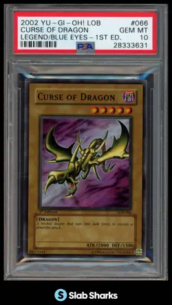 2002 YU-GI-OH LEGEND BLUE EYES WHITE DRAGON CURSE OF DRAGON 1ST ED WAVY PSA 10 - Image 1