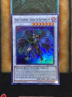 Yugioh Assault Blackwing - Chidori The Rain Sprinkling SHVI-EN051 Super 1st LP - Image 1