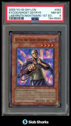 2003 YU-GI-OH! LON #LON-062 1ST EDITION KYCOO THE GHOST DESTROYER PSA 8 - Image 1