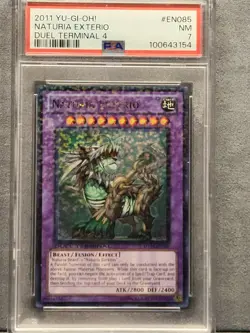 2011 YUGIOH DT04-EN085 NATURIA EXTERIO DUEL TERMINAL ULTRA RARE NEAR MINT PSA 7 - Image 1