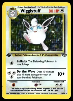✅Pokemon TCG Wigglytuff Jungle 1st Edition Holo Rare Card 16/64 WoTc ✅ 2BE ✅ NM✅ - Image 1