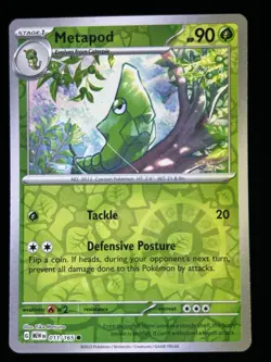 Metapod 011/165 Reverse Holo Scarlet & Violet 151 Pokemon Card TCG NM Condition - Image 1