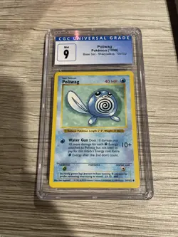 CGC 9 Poliwag 1999 Base Set Shadowless 1st Edition 59/102 Pokemon Card Mint - Image 1