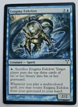 MTG Magic The Gathering Card Enigma Eidolon Creature Spirit Blue Dissension - Image 1