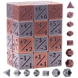MTG Dice Set Metal Counter D6 + D&D RPG Polyhedral Dice 24+14 Pieces Card Games - Image 1