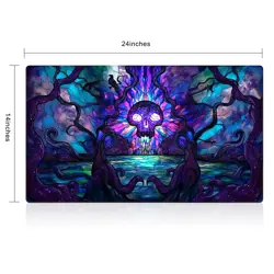 MTG Playmat TCG Card Game Mat Non-Slip Rubber Stitched Edge Swamp 24x14 - Image 2