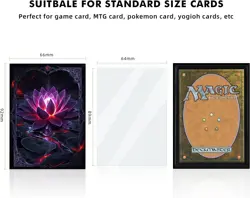100 MTG Card Sleeves with 100 Inner Sleeves, Textured Back Art Black Lotus - Image 3