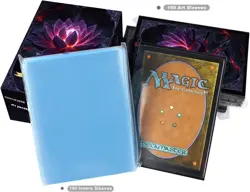 100 MTG Card Sleeves with 100 Inner Sleeves, Textured Back Art Black Lotus - Image 5