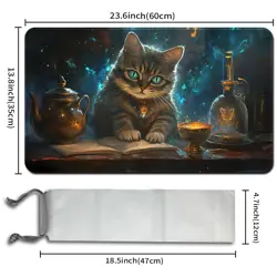 MTG Playmat 24x14in Stitched Card Game TCG Mouse Pad with Storage Bags - Image 2