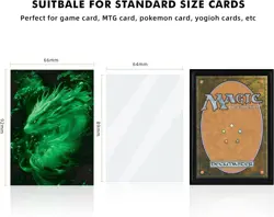100 MTG Card Sleeves with 100 Inner Sleeves, Textured Back Power Green Dragon - Image 3
