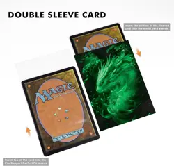 100 MTG Card Sleeves with 100 Inner Sleeves, Textured Back Power Green Dragon - Image 4