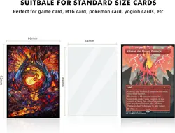 100 MTG Card Sleeves with 100 Inner Sleeves, Textured Back Art Mountain - Image 3