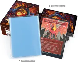 100 MTG Card Sleeves with 100 Inner Sleeves, Textured Back Art Mountain - Image 5