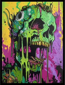 (Melting Skull) - 100ct Textured TCG/MTG Art Card Sleeves Multi - Image 1
