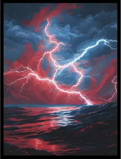 (Red/Blue Storm) - 100ct Textured Matte TCG/MTG Card Art Sleeves Multi - Image 1