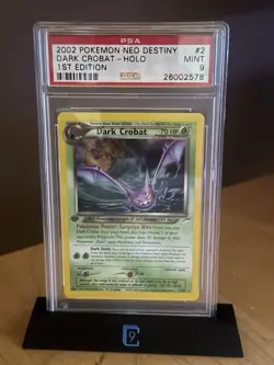 PSA 9 Pokemon 2002 Neo Destiny 1st Edition Dark Crobat Holo #2 - Image 1