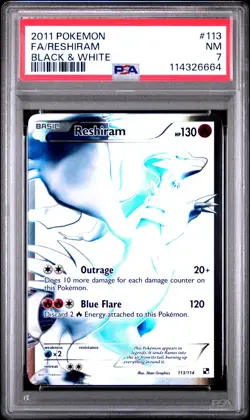 2011 POKEMON BLACK WHITE RESHIRAM #113 FULL ART PSA 7 NM #114326664 - Image 1