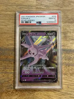 GRADED PSA 10 2021 Pokemon JPN.SWSH Espeon V Eevee Heroes #035 - Image 1