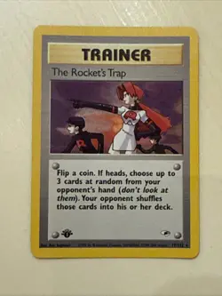 2000 Pokemon Gym Heroes 1st Edition The Rocket's Trap Holo #19/132 Swirl - Image 1