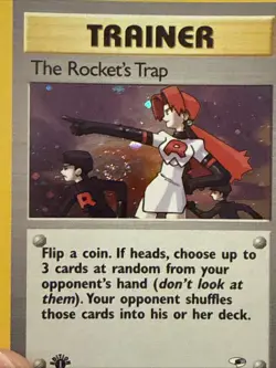 2000 Pokemon Gym Heroes 1st Edition The Rocket's Trap Holo #19/132 Swirl - Image 2