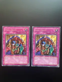 Yugioh Skill Drain DR1-EN211 Rare Unlimited Edition Damaged X2 - Image 1