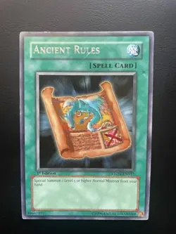 Yugioh Ancient Rules STON-EN037 1st Edition Rare Damaged - Image 1