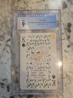 1996 Pokemon Green Version Playing Cards King of Spades, #053, Persian, CGC 9 - Image 1