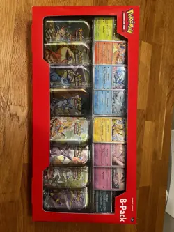 Pokemon TCG Prismatic Evolutions Costco 8 Mini-Tin Bundle w/ Promo Cards NEW - Image 1