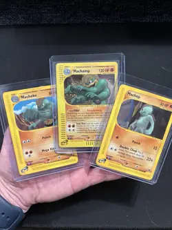 3 Card Lot Pokemon Card Collection Holos Full Arts 16/165 E Reader Holo Machamp - Image 1